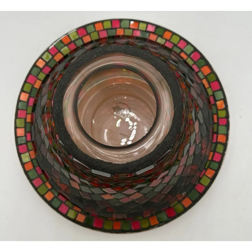 2012 Yankee Candle Mosaic Tile Shade and Plate Set‎ Holiday Colors